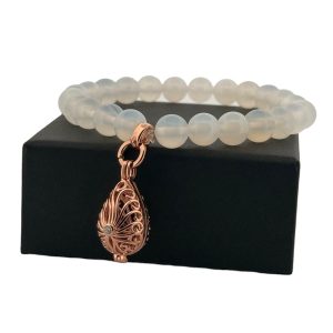 Perfumed Tear drop pendant transparent beaded bracelet